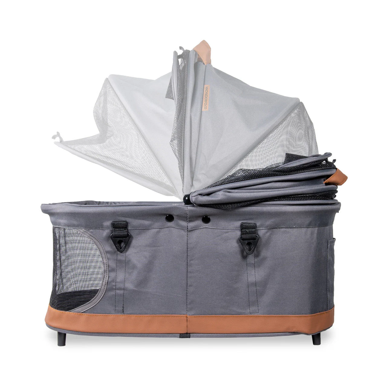 Folding Pet Stroller with Zipperless Entry & Reversible Handle Bar - Image 4