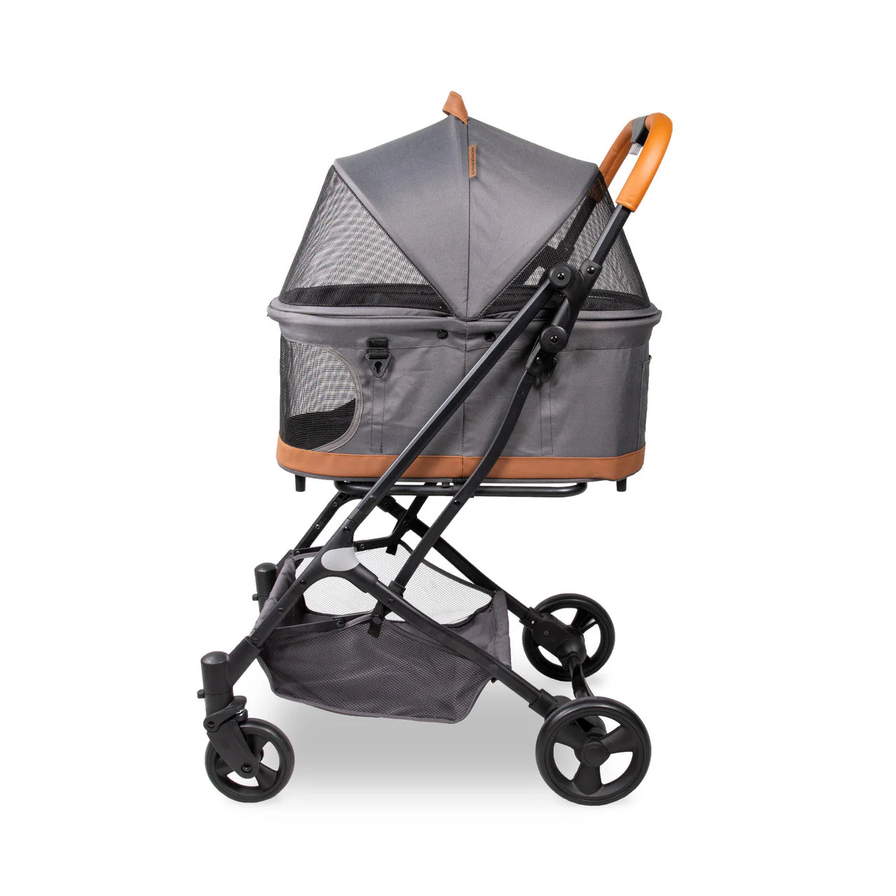 Folding Pet Stroller with Zipperless Entry & Reversible Handle Bar - Image 5