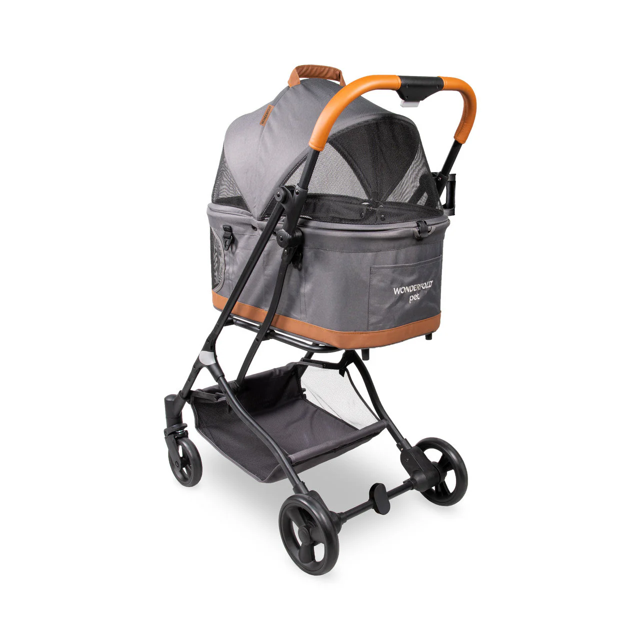 Folding Pet Stroller with Zipperless Entry & Reversible Handle Bar - Image 6